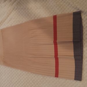 Beige red and blue striped cream bohme skirt. Beautiful with elastic band.  New!